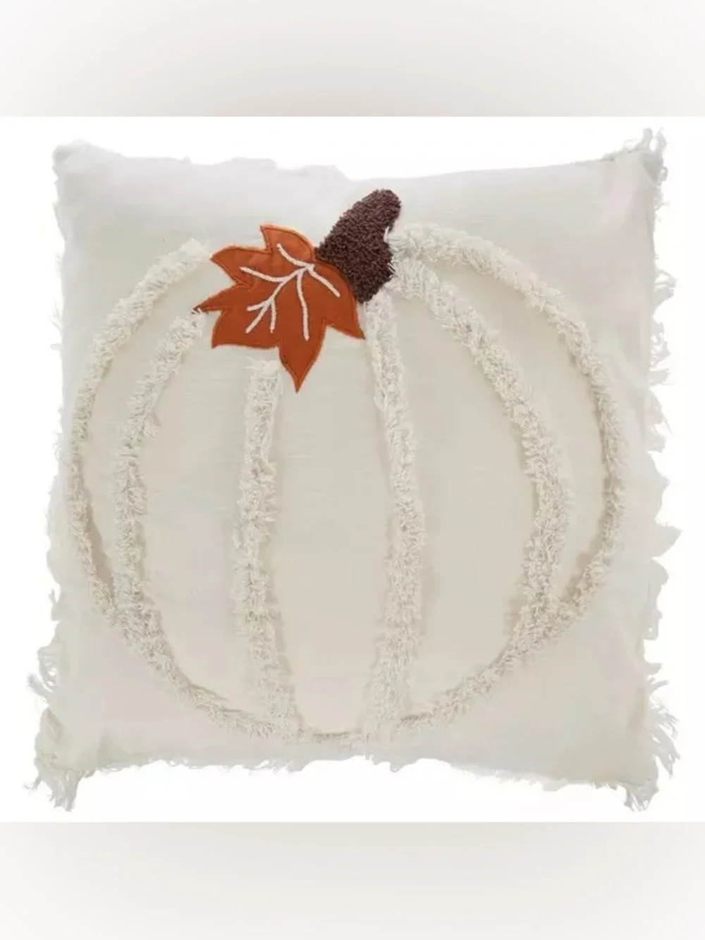 White Tufted Pumpkin Pillow